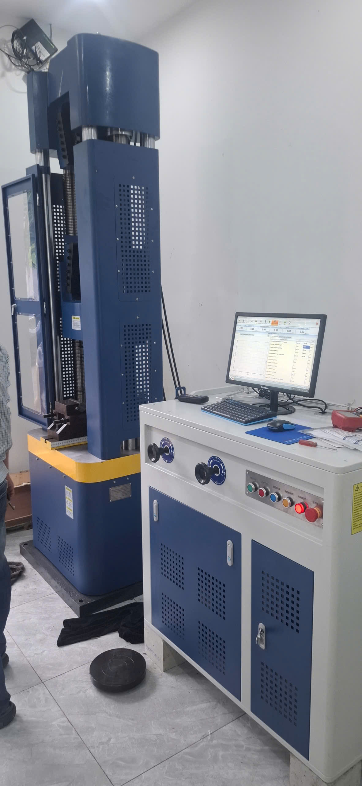 Máy kéo, nén cáp, thép vạn năng 100KN kết nối máy tính PC, điều khiển bằng van thuỷ lực (Bản cao cấp, ngàm kẹp dài, công suất động cơ lớn) Model: WAH-1000BG Nhãn hiệu: Beijing